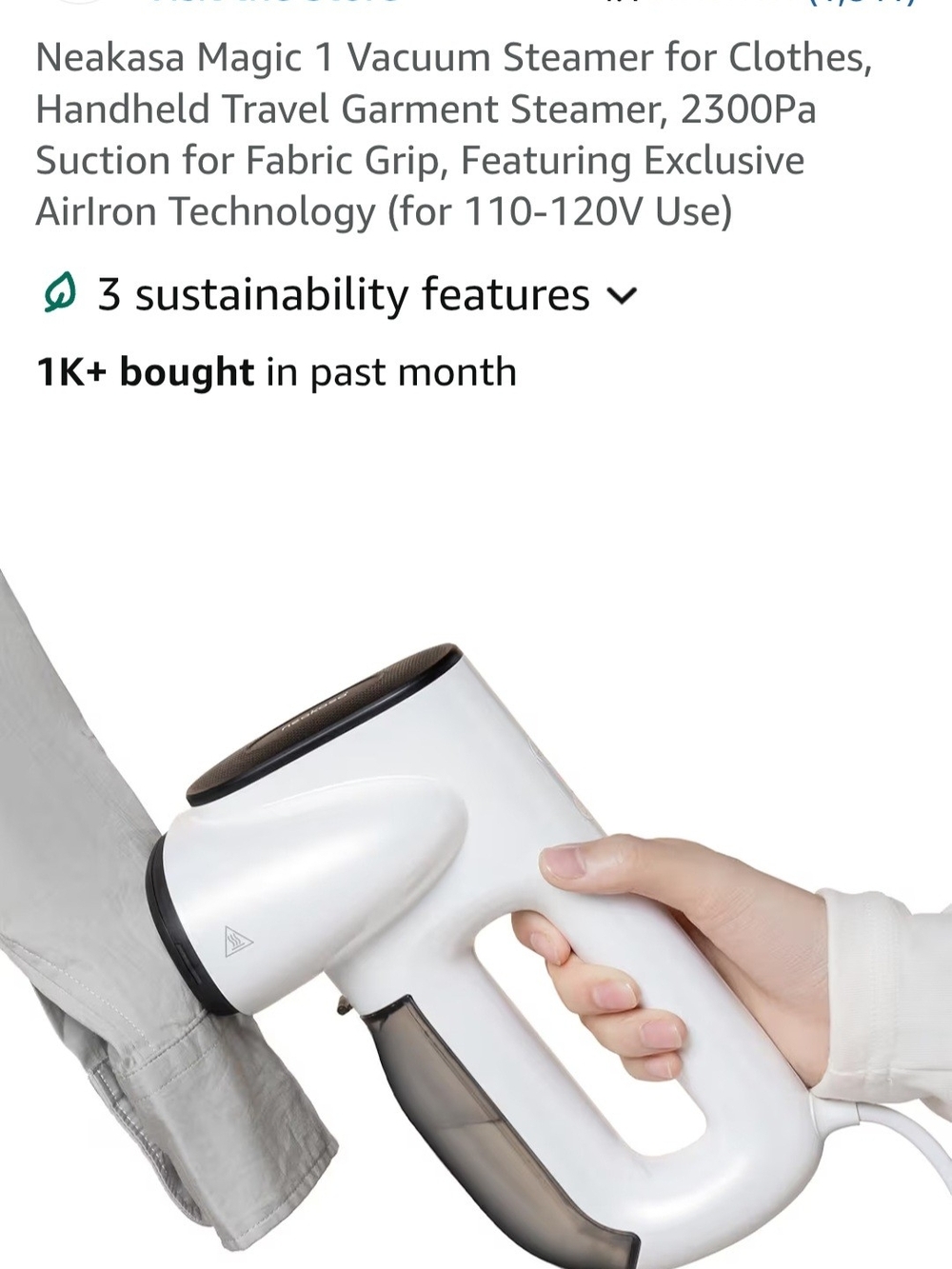Neakasa Magic 1 Handheld Garment Steamer — White